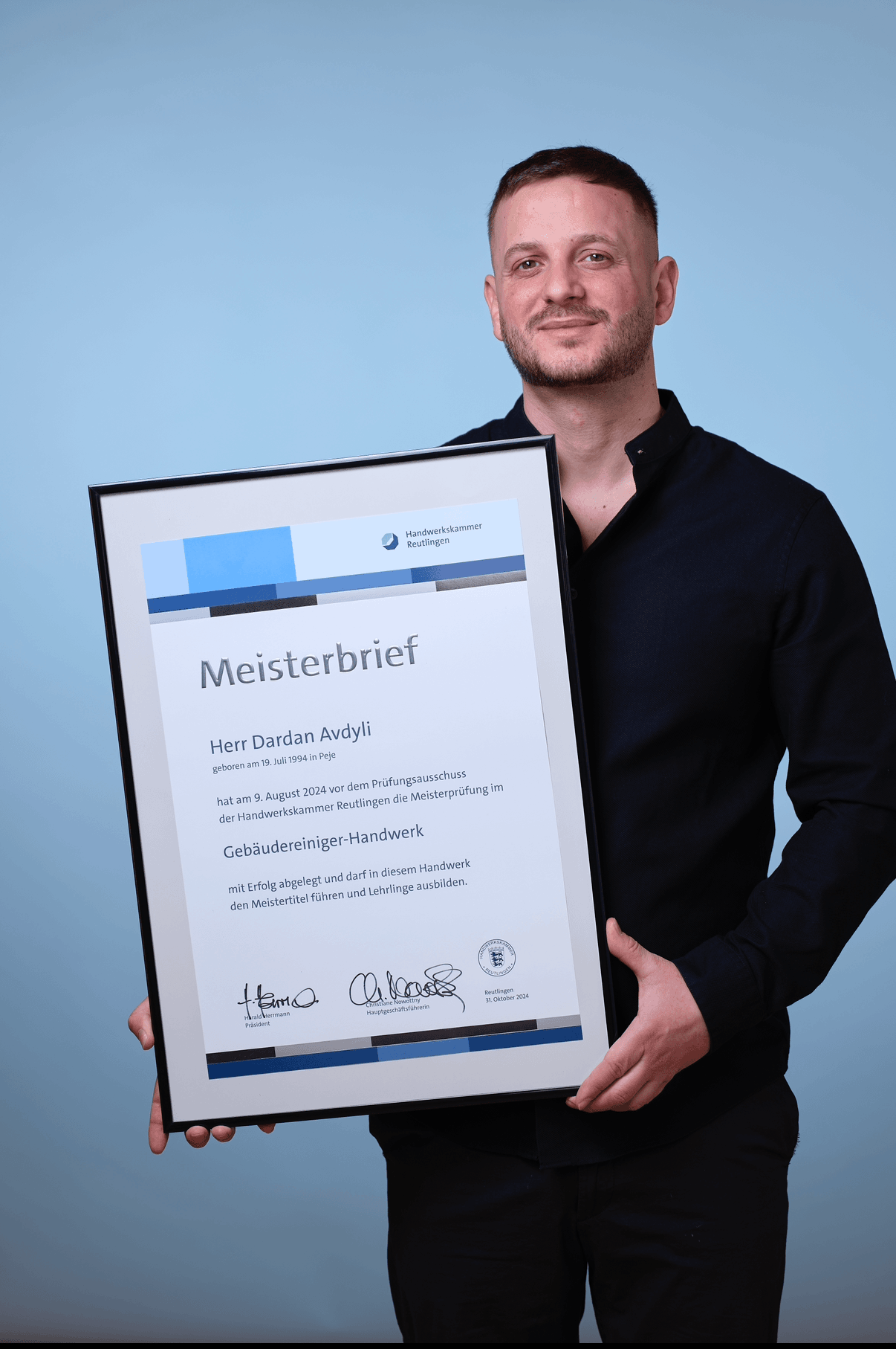 Gebäudereinigermeister TeckGlanz mit Meisterbrief